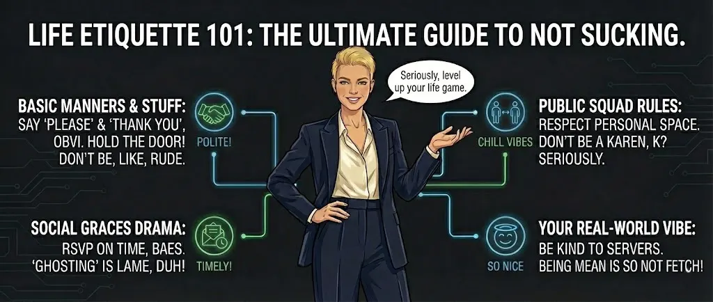 Ms. Manners comic about the art of conversation and connecting with others in the smartphone era.