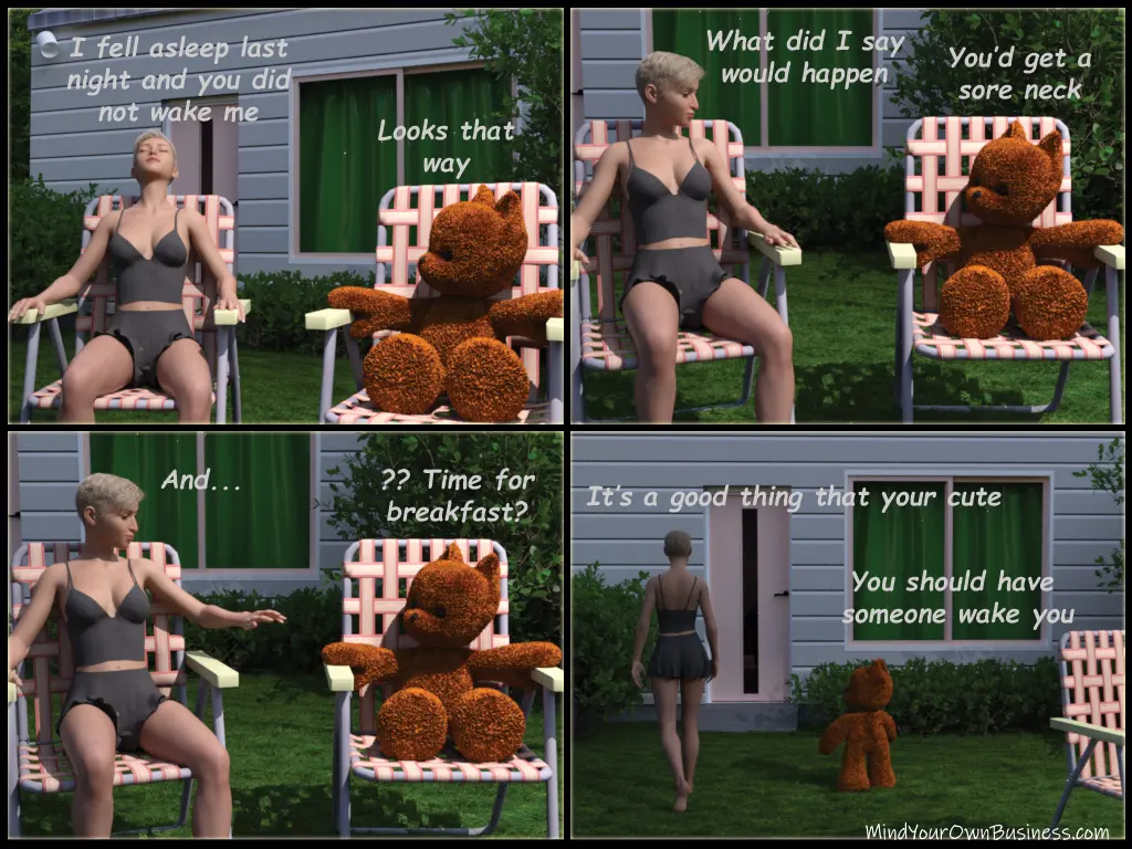 Emma questions the ginormous teddy bears abilities