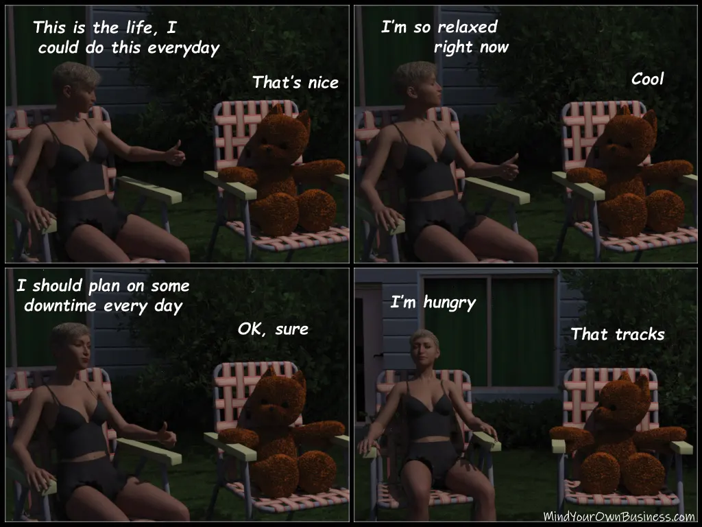 Emma's finding peace and contentment is on track