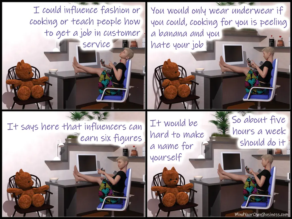 Underwear model or cook, decisions need to be made