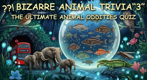 Illustration of bizarre animals like the platypus, axolotl, and tardigrade for a weird animal trivia quiz.