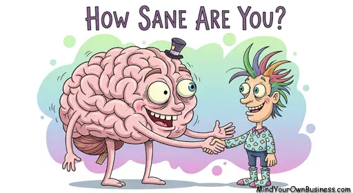 Illustration for a quiz asking How sane are you quiz